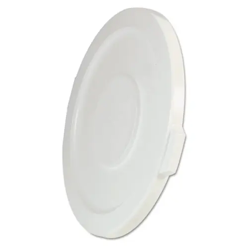 Rubbermaid® Commercial BRUTE Self-Draining Flat Top Lid, 32-Gallon, 22.25" Diameter, White