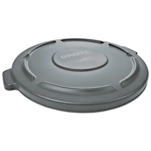 Rubbermaid® Commercial BRUTE Self-Draining Flat Top Lid for 55 Gallon Round Container, Gray, 26.75" Diameter