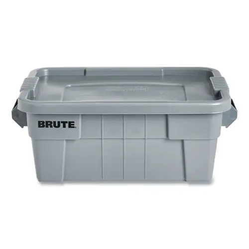Rubbermaid® Commercial BRUTE Tote with Lid, Gray, 14 gal