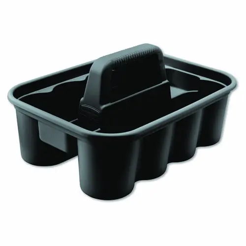 Rubbermaid® Commercial Commercial Deluxe Carry Caddy, Eight Compartments, Black