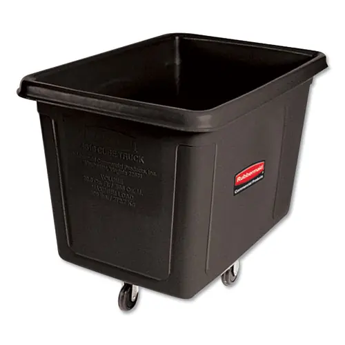 Rubbermaid® Commercial Cube Truck, 149 gal, 600 lb Capacity, Plastic, Black