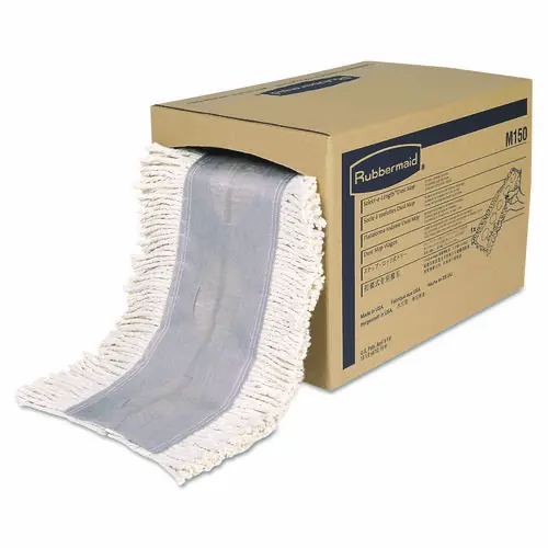 Rubbermaid® Commercial Cut To Length Dust Mops, Cotton, White, Cut-End, 5" x 40 ft, 1 Box
