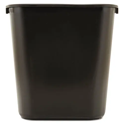 Rubbermaid® Commercial Deskside Plastic Wastebasket, 7 gal, Plastic, Black