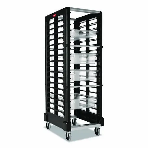 Rubbermaid® Commercial End Loader Rack for Food Boxes and Sheet Pans, 18 Rack, Black
