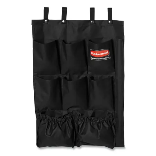 Rubbermaid® Commercial Fabric 9-Pocket Cart Organizer, Black