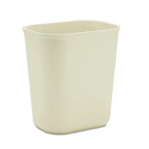 Rubbermaid® Commercial Fiberglass Wastebasket, Beige, 3.5 gal