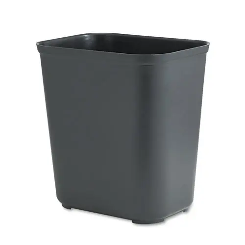 Rubbermaid® Commercial Fiberglass Wastebasket, Black, 7 gal