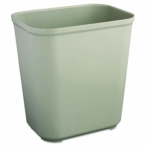 Rubbermaid® Commercial Fire Resistant Wastebasket, 7 gal, Fiberglass, Gray