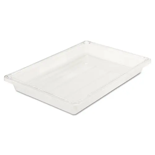 Rubbermaid® Commercial Food/Tote Boxes, 5 gal, Clear Plastic, 26 x 18 x 3.5"