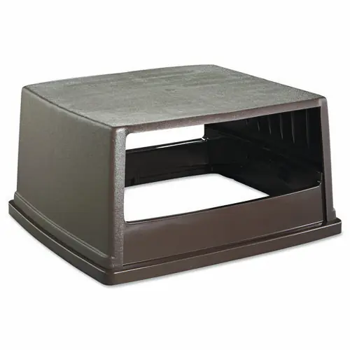 Rubbermaid® Commercial Glutton Receptacle Hooded Top without Door, Brown