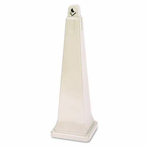 Rubbermaid® Commercial GroundsKeeper Cigarette Waste Collector, Beige, Pyramid Shape, 1 gal, 12.25" x 39.75"