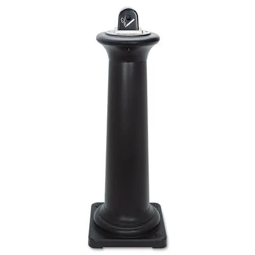 Rubbermaid® Commercial GroundsKeeper Tuscan Receptacle, Black