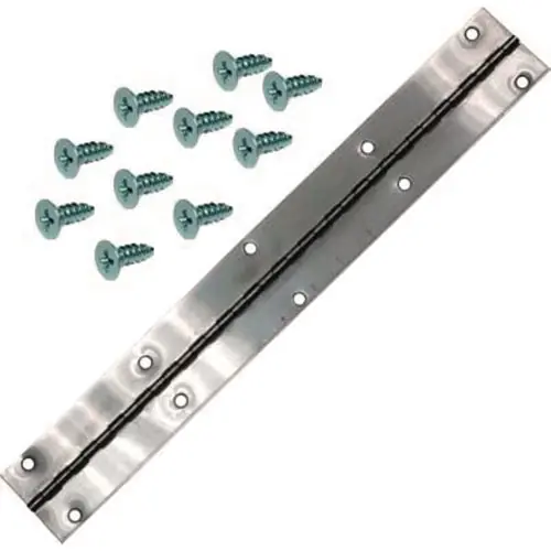 Rubbermaid® Commercial Hinge with Hardware for Container, Gray - 1.5" x 18" x 0.5" (Non-Stock, Extended Delivery)