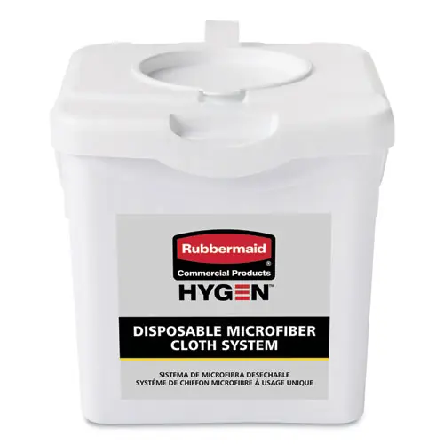 Rubbermaid® Commercial HYGEN™ Disposable Microfiber Charging Bucket, White, 4/Carton