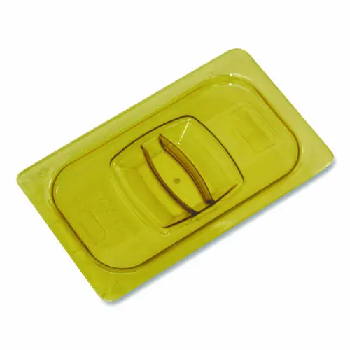 Rubbermaid® Commercial Insert Pan Handled Notched Notch Cover, Amber Plastic, 6/Carton