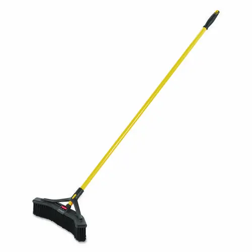 Rubbermaid® Commercial Maximizer Push-to-Center Broom, Poly Bristles, Yellow/Black