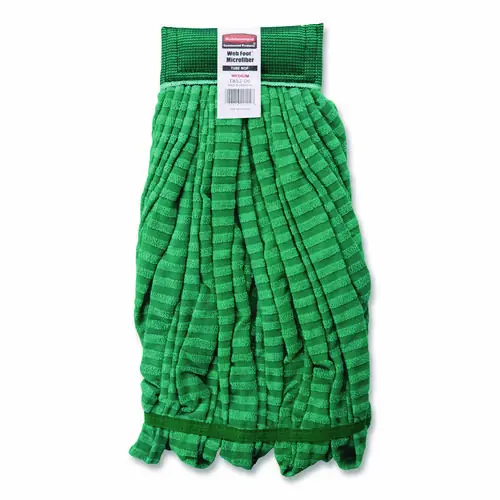 Rubbermaid® Commercial Microfiber Tube Wet Mop, Microfiber/Polyester, Medium, Green