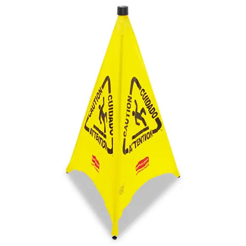 Rubbermaid® Commercial Multilingual Pop-Up Wet Floor Safety Cone, Yellow