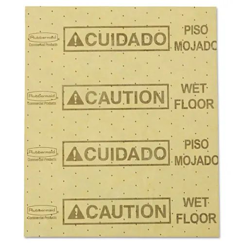 Rubbermaid® Commercial Over-the-Spill Pad, Caution Wet Floor, 22 Sheets/Pad