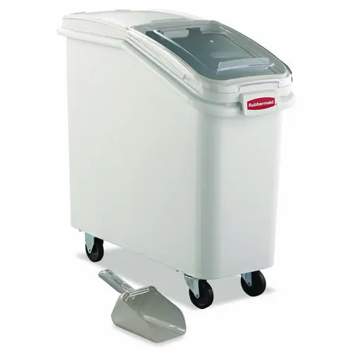 Rubbermaid® Commercial ProSave Mobile Ingredient Bin, 20.57 gal, White Plastic