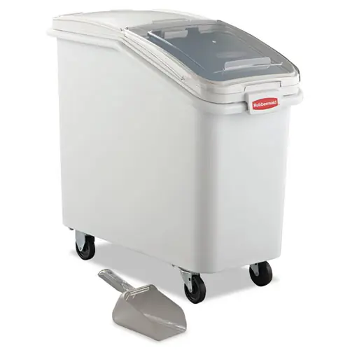 Rubbermaid® Commercial ProSave Mobile Ingredient Bin, White, Plastic