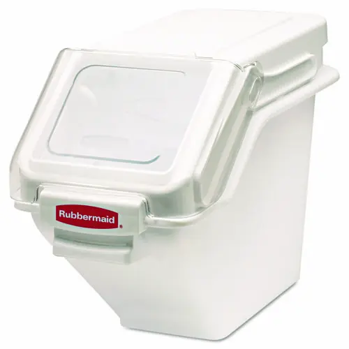 Rubbermaid® Commercial ProSave Shelf Ingredient Bin, 5.4 gal, White Plastic, 11.5" x 23.5" x 16.88"