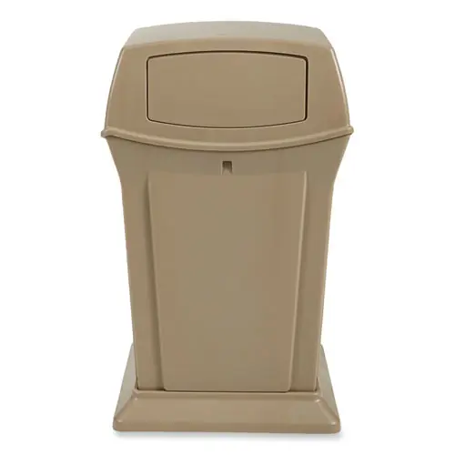 Rubbermaid® Commercial Ranger Fire-Safe Container, Two Doors, 45 gal, Structural Foam, Beige