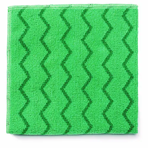 Rubbermaid® Commercial Reusable Cleaning Cloths, Microfiber, Green, 12/Carton