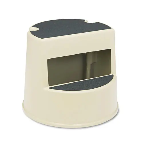 Rubbermaid® Commercial Rolling Step Stool, Curved Design, 2-Step, Beige