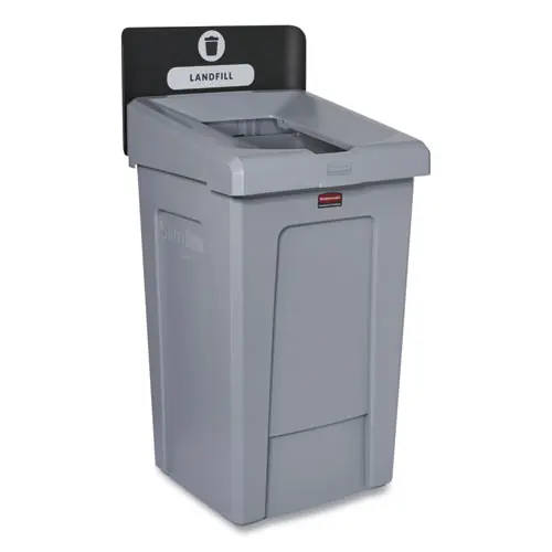 Rubbermaid® Commercial Slim Jim Recycling Station 1-Stream, Landfill, 33 Gallon, Gray Resin