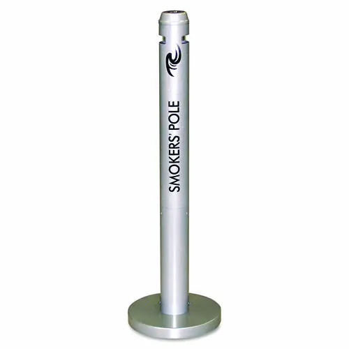 Rubbermaid® Commercial Smoker's Pole, Round, Steel, Silver