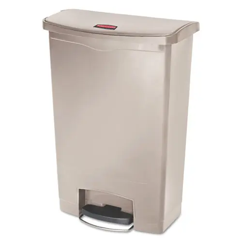 Rubbermaid® Commercial Streamline Resin Step-On Container, 24 gal, Beige