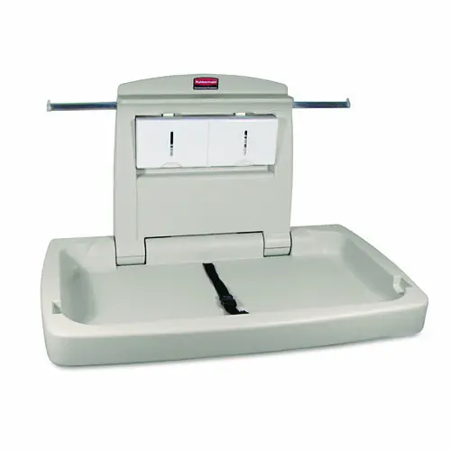 Rubbermaid® Commercial Sturdy Station 2 Baby Changing Table, Platinum