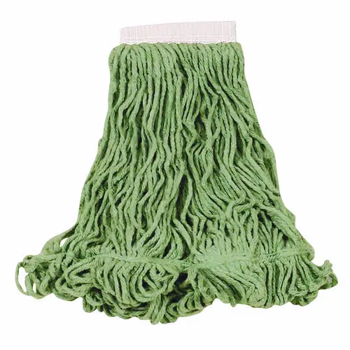 Rubbermaid® Commercial Super Stitch Blend Mop Heads, Cotton/Synthetic, Green, Large