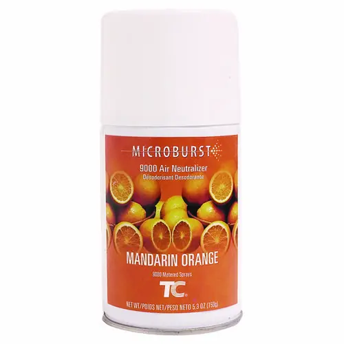Rubbermaid® Commercial TC Microburst 9000 Air Freshener Refill, Mandarin Orange, 5.3 oz, 4/Carton