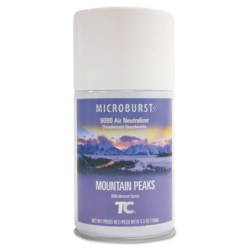 Rubbermaid® Commercial TC Microburst 9000 Air Freshener Refill, Mountain Peaks, 4/Carton