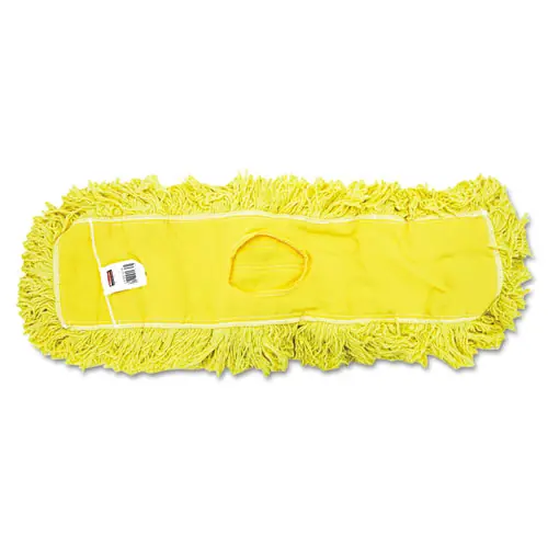 Rubbermaid® Commercial Trapper Commercial Dust Mop, Looped-End, Launderable, Yellow, 5" x 24"