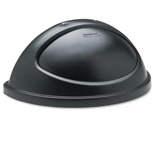 Rubbermaid® Commercial Untouchable Half-Round Trash Can Lid, Black