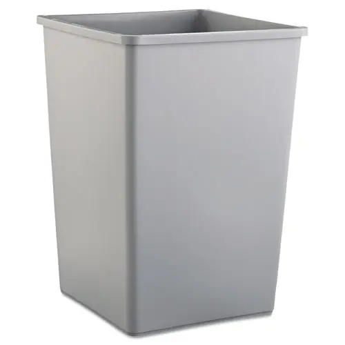 Rubbermaid® Commercial Untouchable Square Waste Receptacle, 35 gal, Plastic, Gray