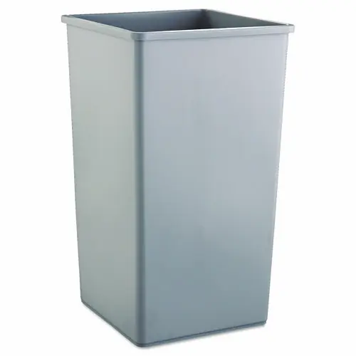 Rubbermaid® Commercial Untouchable Square Waste Receptacle, 50 gal, Plastic, Gray