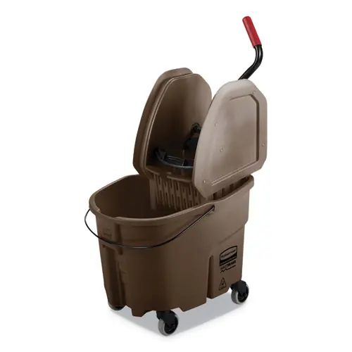 Rubbermaid® Commercial WaveBrake 2.0 Bucket/Wringer Combo, 35 qt, Down-Press, Brown