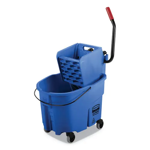 Rubbermaid® Commercial WaveBrake 2.0 Bucket/Wringer Combo, Side-Press, 35 qt, Blue
