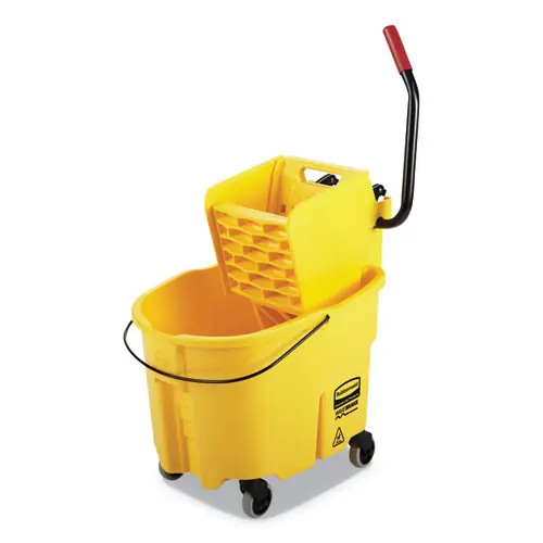 Rubbermaid® Commercial WaveBrake 2.0 Bucket/Wringer Combos, Side-Press, 35 qt, Yellow