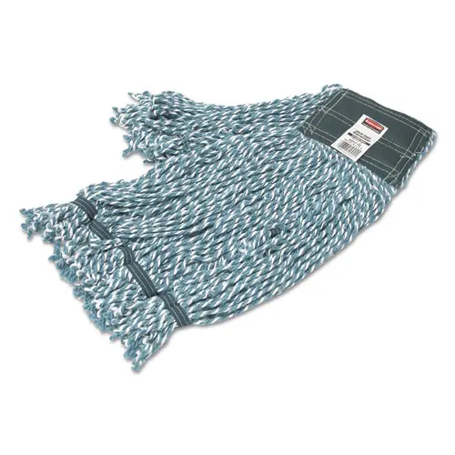Rubbermaid® Commercial Web Foot String Mop Heads, Microfiber, Green, Medium, 5-in. Green Headband, 6/CT