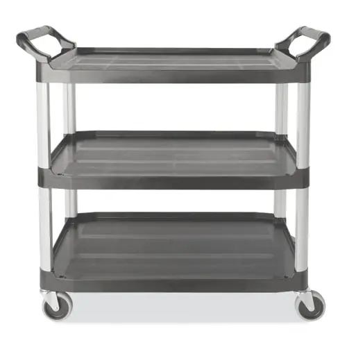 Rubbermaid® Commercial Xtra Utility Cart with Open Sides, 3-Shelf, 300 lb Capacity, Gray