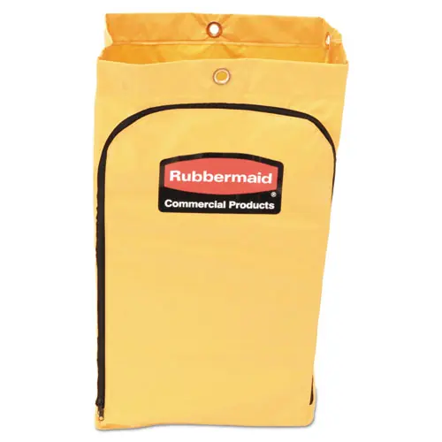 Rubbermaid® Commercial Zippered Vinyl Cleaning Cart Bag, Yellow, 24 gal
