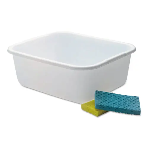 Rubbermaid® Microban Dishpan, White, 4.5 gal, 6/Carton