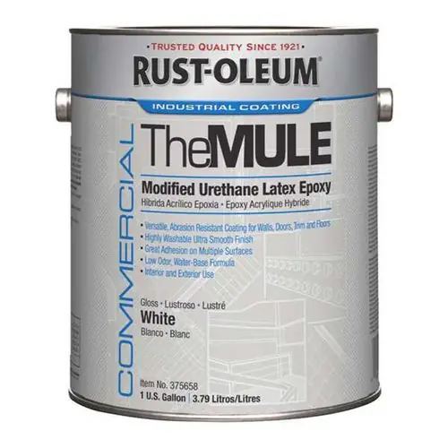 Rust-Oleum® Commercial The MULE (Modified Urethane Latex Epoxy), Interior/Exterior, Gloss Glass White, 1 gal, 2/Carton