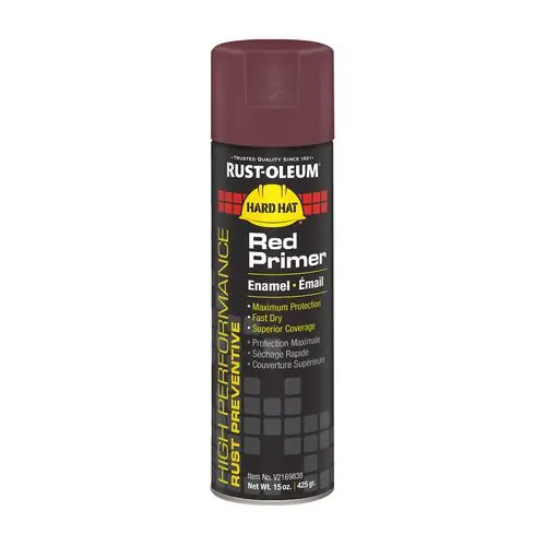Rust-Oleum® Hard Hat High Performance V2100 System Rust Preventive Enamel Spray Primer, Flat Red, 15 oz Aerosol Can