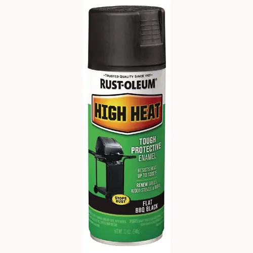 Rust-Oleum® High Heat Enamel Spray Paint, Flat Black, 12 oz Aerosol Can, 6/Carton